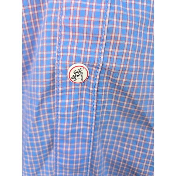 Robert Graham Mens Tailored Fit Blue Plaid Shirt Medium - Picture 9 of 13